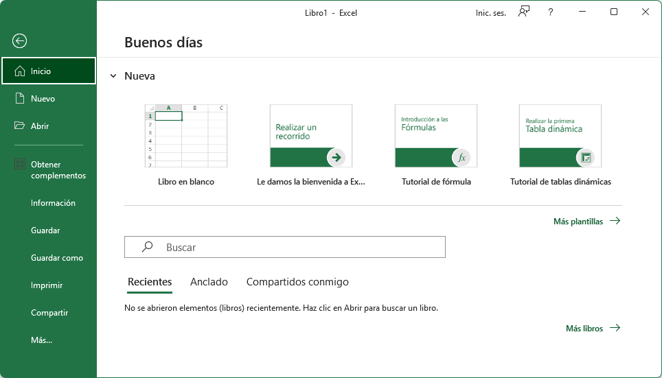 Crear una nueva hoja de cálculo en Excel