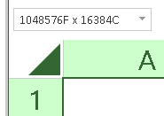 Excel tiene 1048576 filas por 16384 columnas