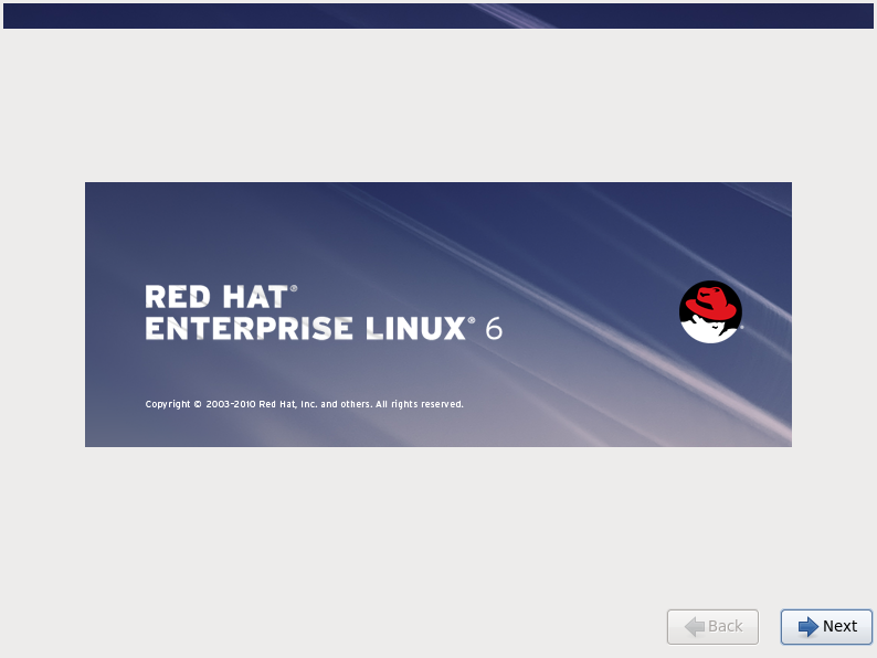 Pantalla de inicio de la instalación