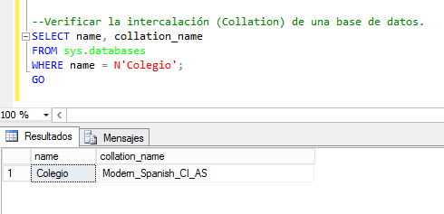 Cambiar la intercalación (Collation) de una base de datos SQL Server