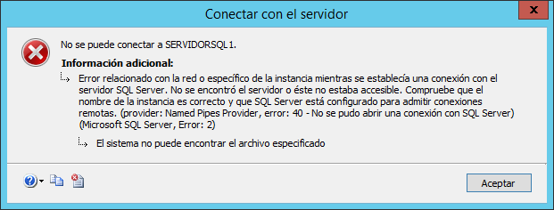No se puede iniciar el servicio de SQL Server, ERROR 40