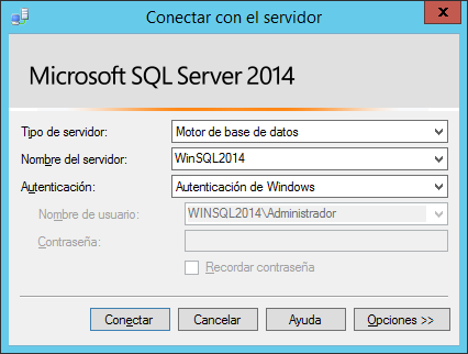 Abrir SQL Server 2014 Management Studio