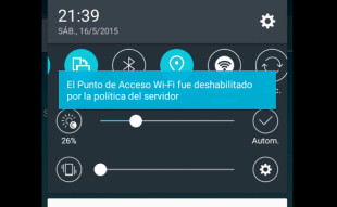 El Punto de Acceso Wi-Fi fue deshabilitado por la política del servidor